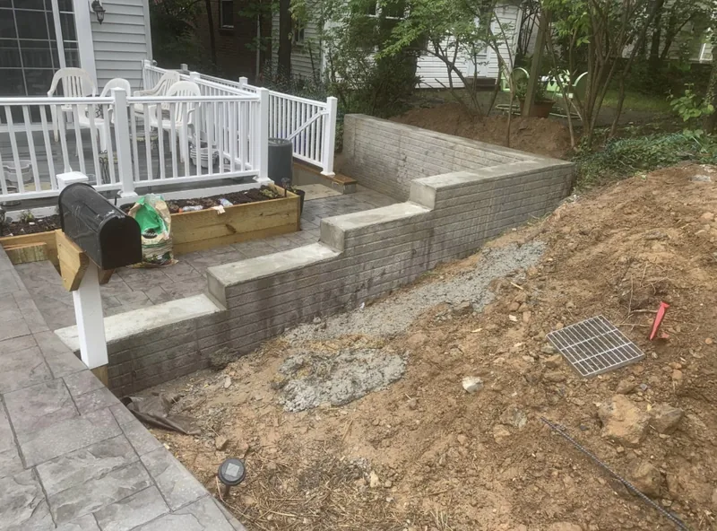 Residential retaining wall installation by Actaeon in Maryland